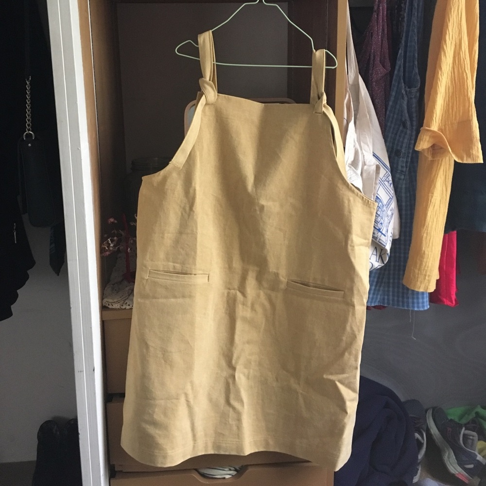 Simple mustard Overall dress