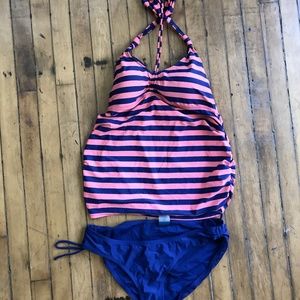 Motherhood Maternity 2 Piece tankini swimsuit L