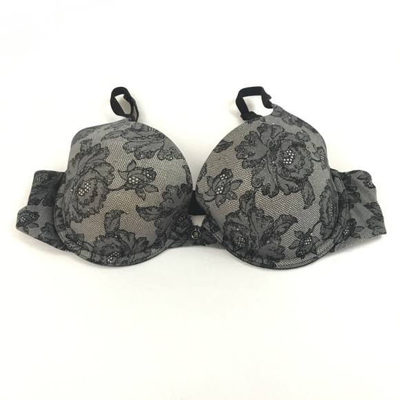 Victoria's Secret Other - Victoria's Secret Lined Demi 34C Floral Gray Black