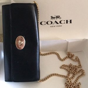 Coach Turn-Lock Slim Envelope Wallet F53890 Black