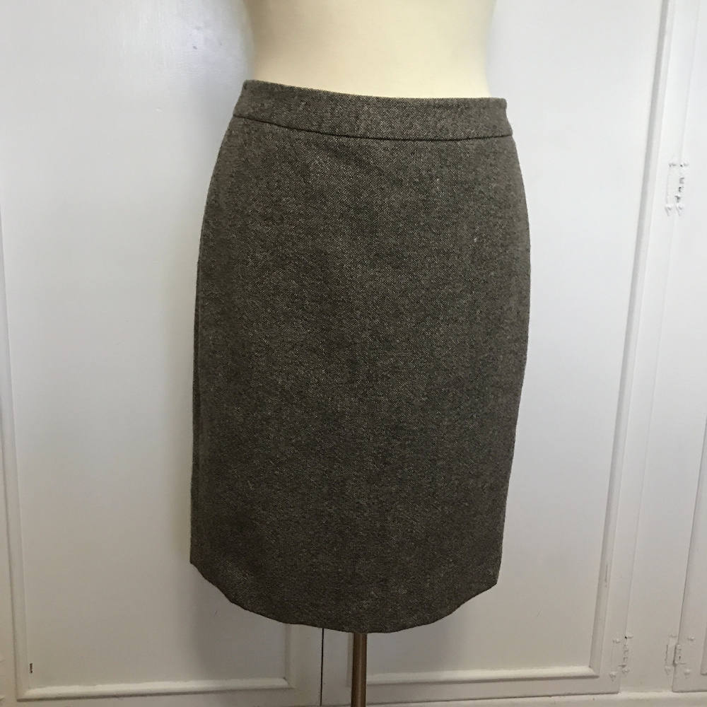 Brooks Brothers 346 brown tweed pencil skirt