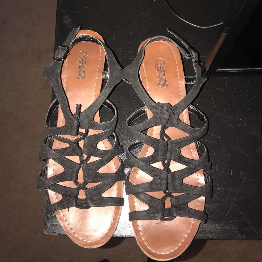 Carlos Santana black suede sandals