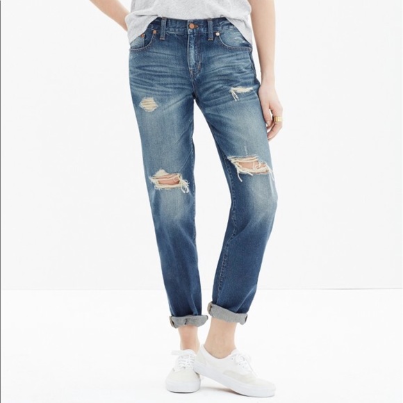 Madewell Denim - Madewell BoyJean Distressed Torn-Up Edition Jeans