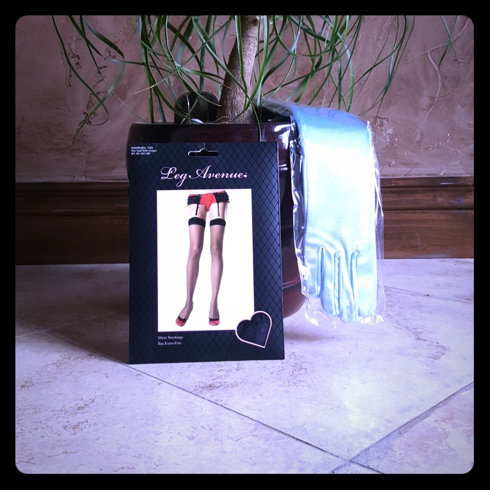 Thigh-high stockings and gloves