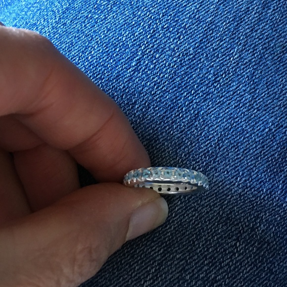 Blue Topaz Eternity Band Ring - Picture 4 of 4