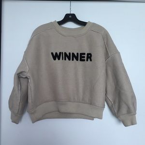 winner sweatshirt faux lamb skin
