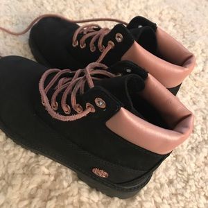 timberland black and rose gold