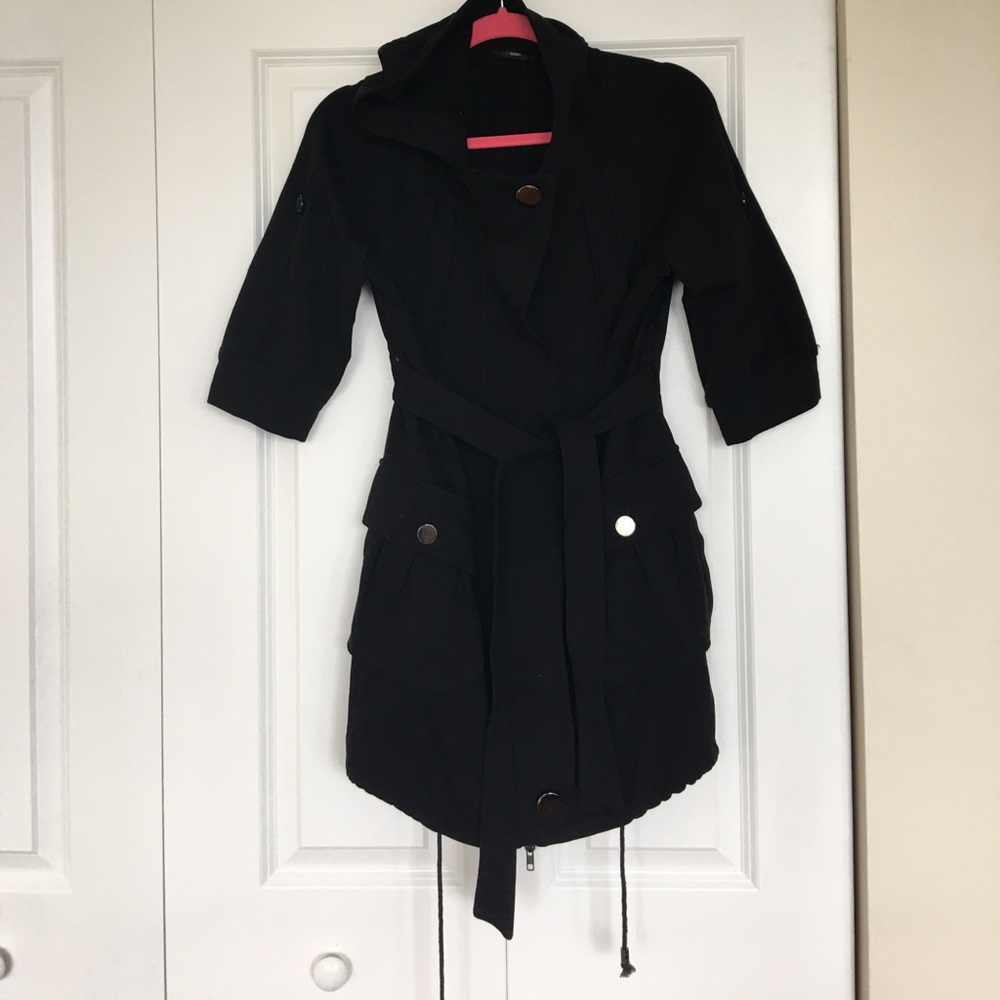 Hazel cinched waist belt 3/4 sleeve hoodie