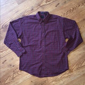 Men's Arrow Red & Black Button-up, size Large
