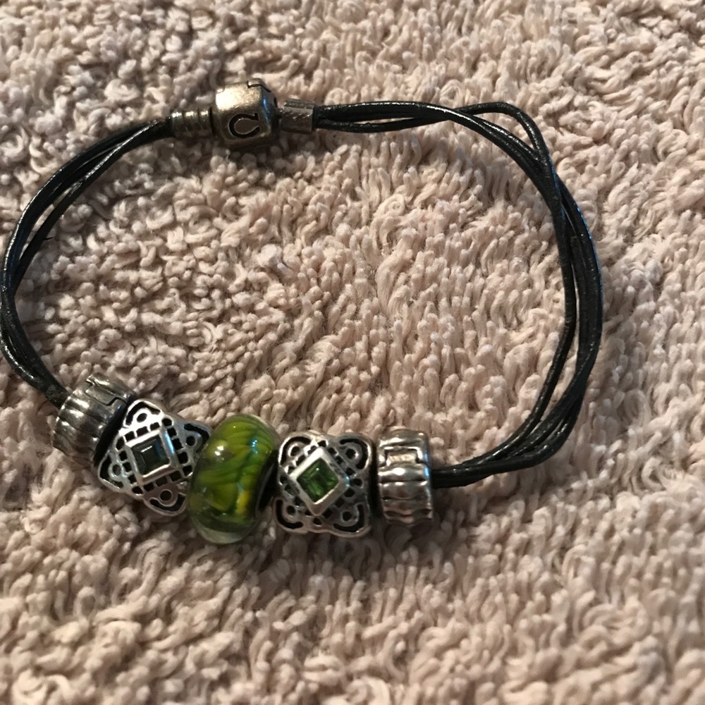 Bracelet on black cord