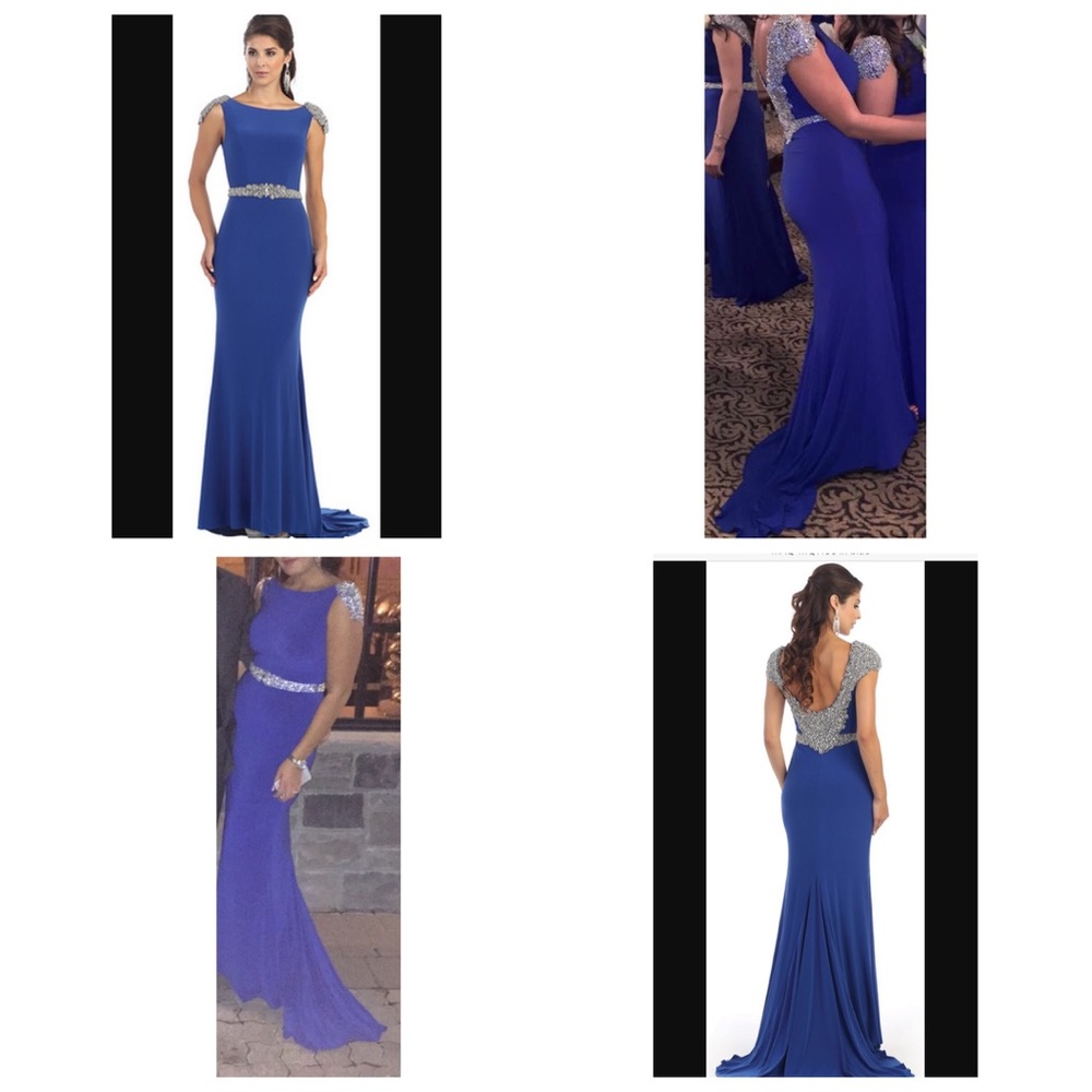 Backless royal blue mermaid style dress!