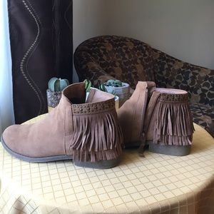 Camel Fringe Booties from Target