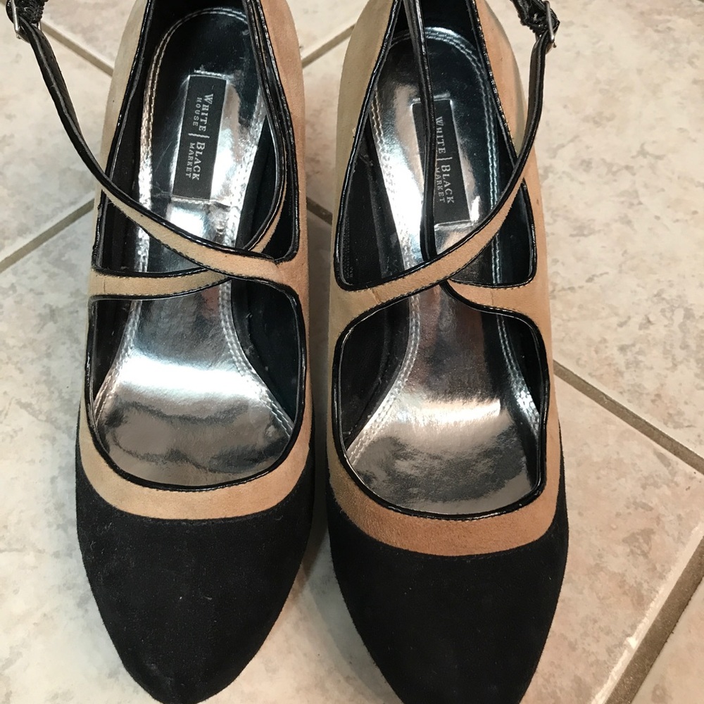 White House Black Market color block heels.