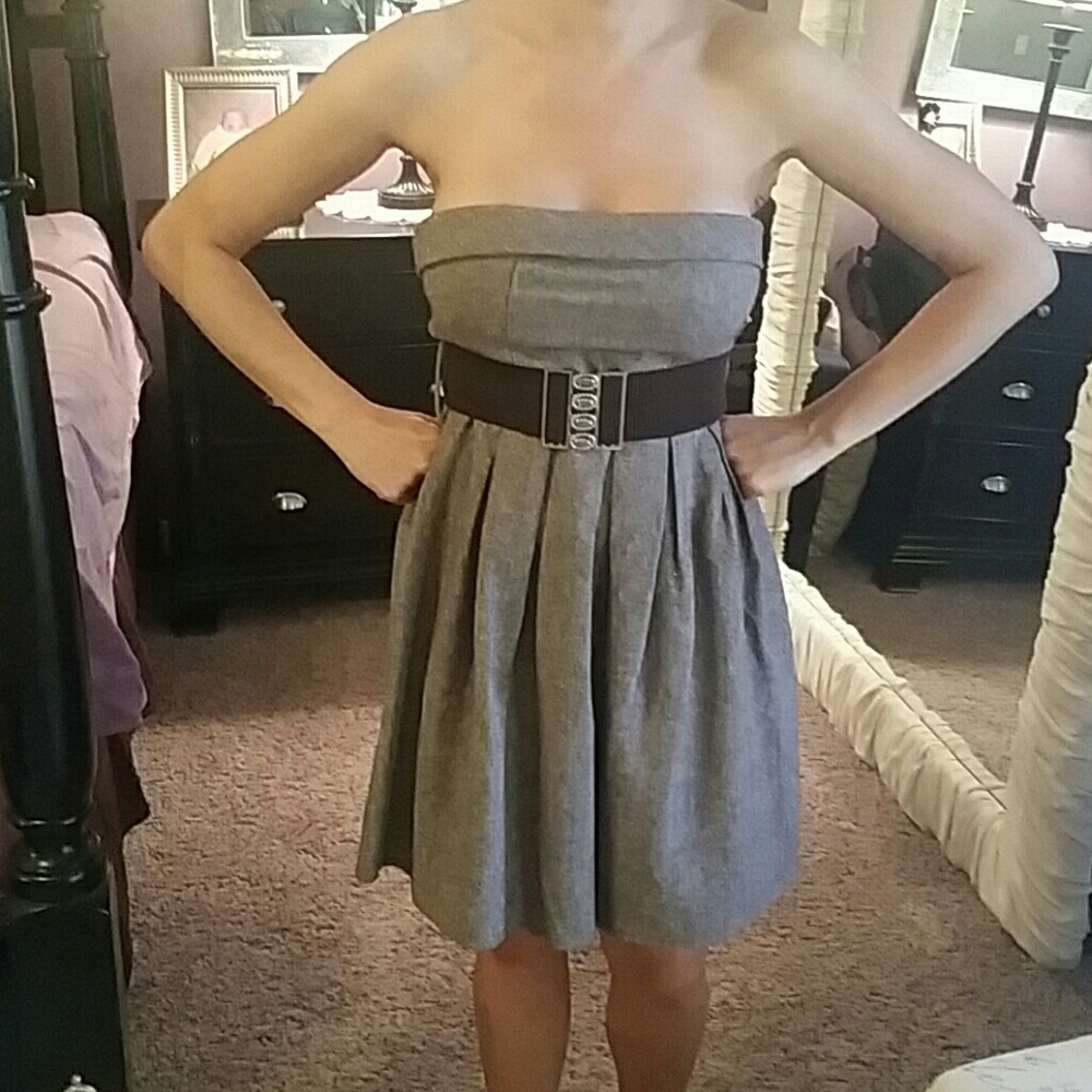 Grey size small dress with belt.