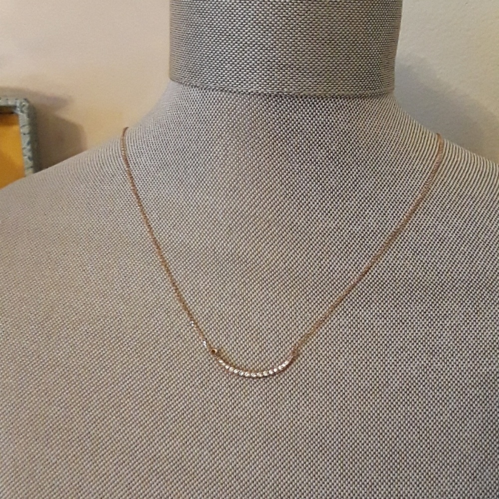 Rose Gold over Sterling Silver Pave Necklace