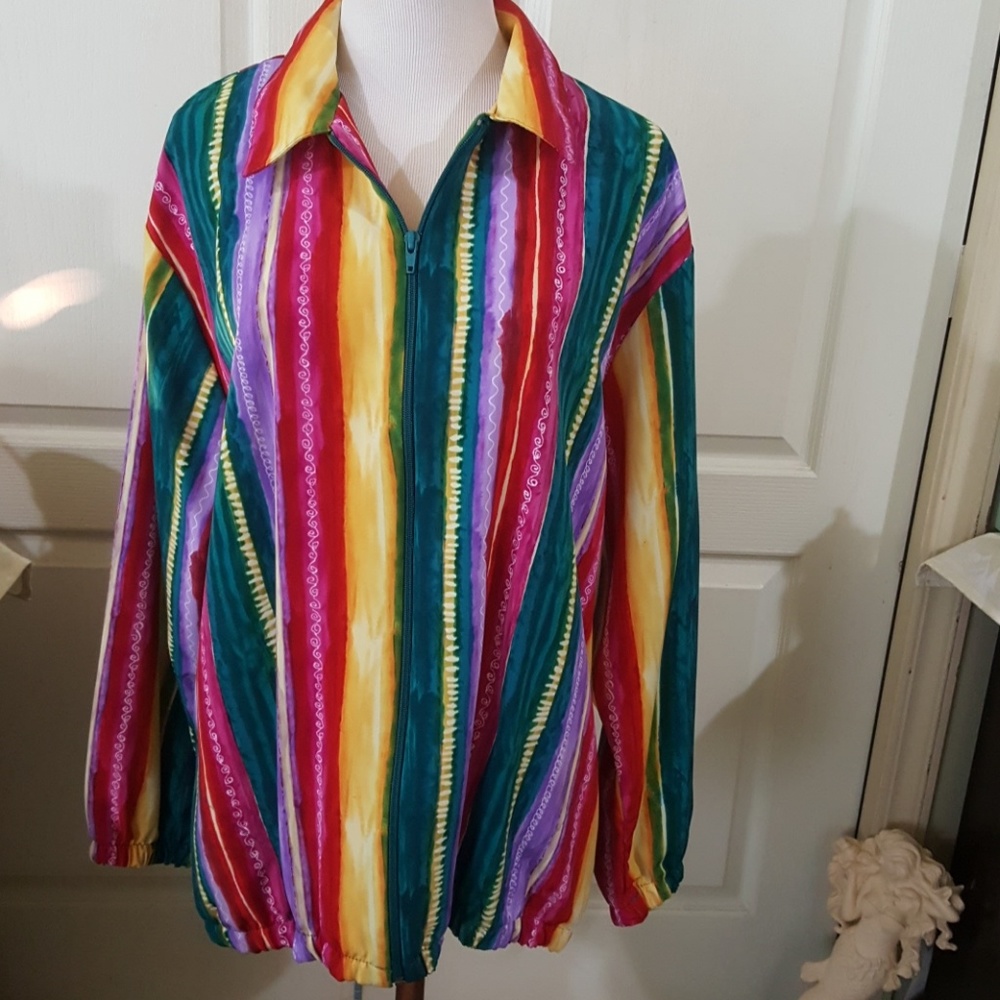 BonWorth Colorful Zip Up Jacket. Size Lg/XL