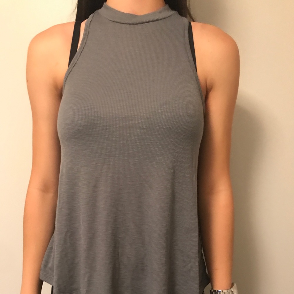 Free People Gray High Neck Tank top Size small