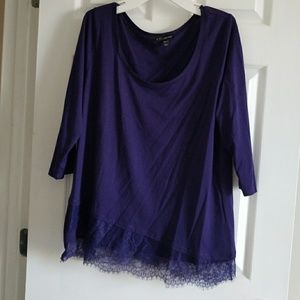 Purple Scoop Neck Top