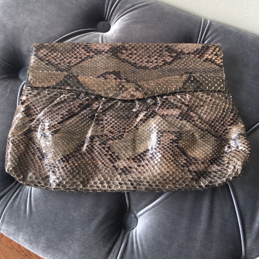 Gorgeous vintage snake skin clutch