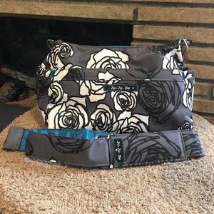 Jujube Hobobe Diaper Bag in Charcoal Roses