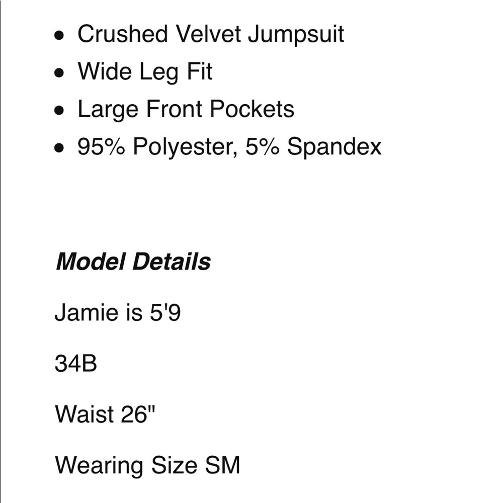 1 left!!! Angeline Crushed Velvet Jumpsuit - Picture 5 of 5