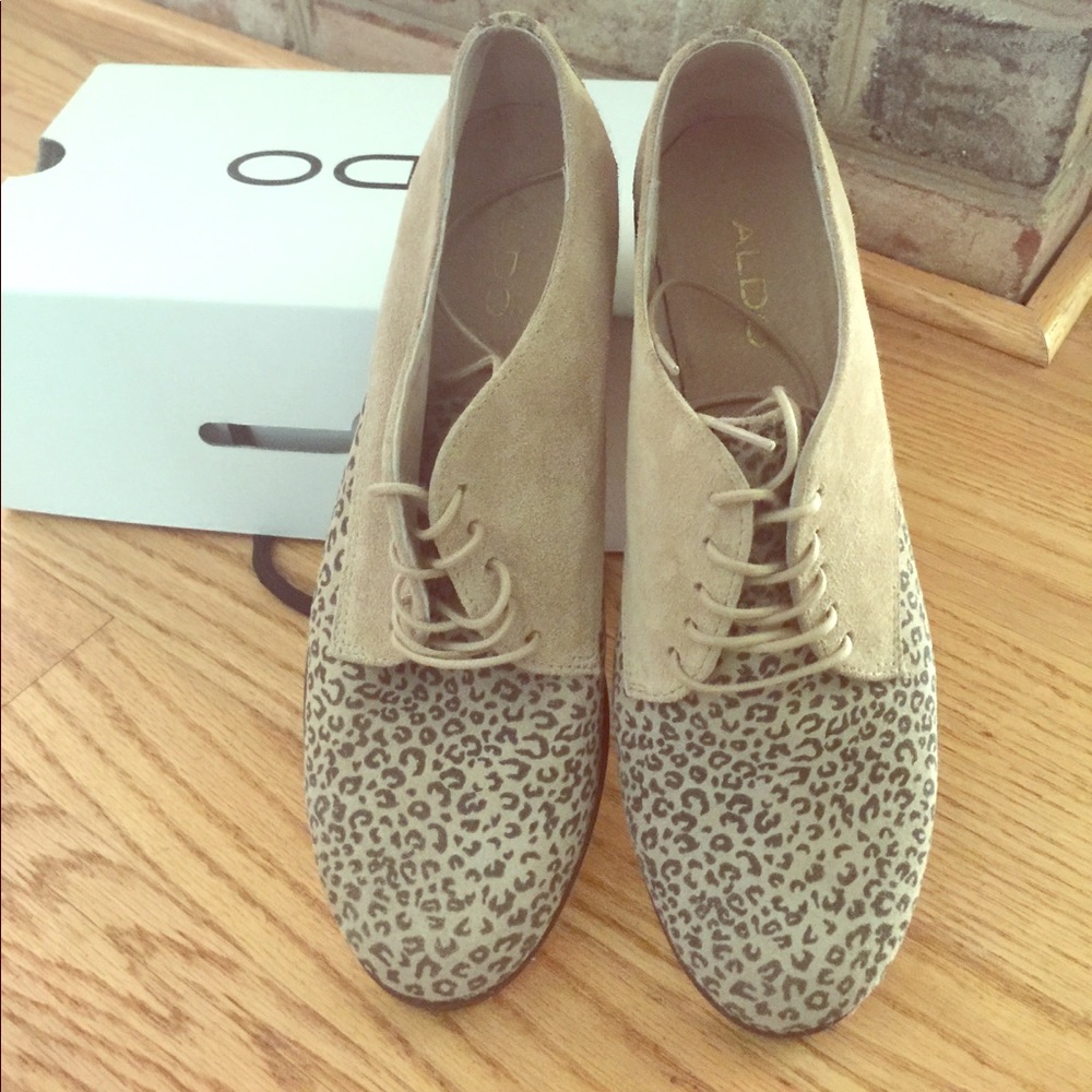 ALDO Carameto leopard suede tie ups