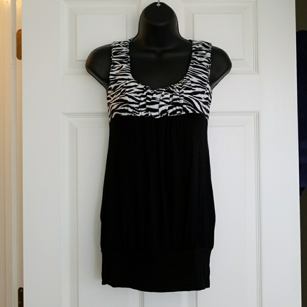 Black and Zebra Tank Top