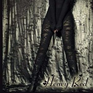 HEAVY RED "Narrow Escape" Shredded Leggings black