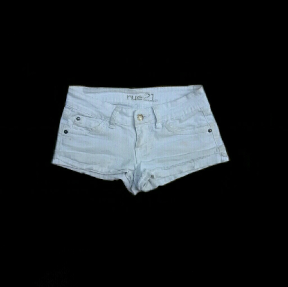 White Jean Shorts