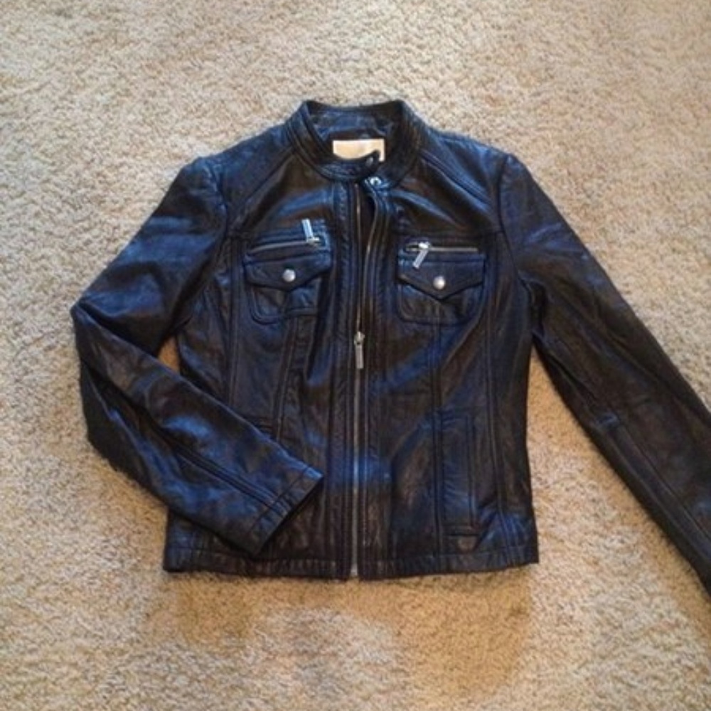 Michael Kors Leather Moto Jacket