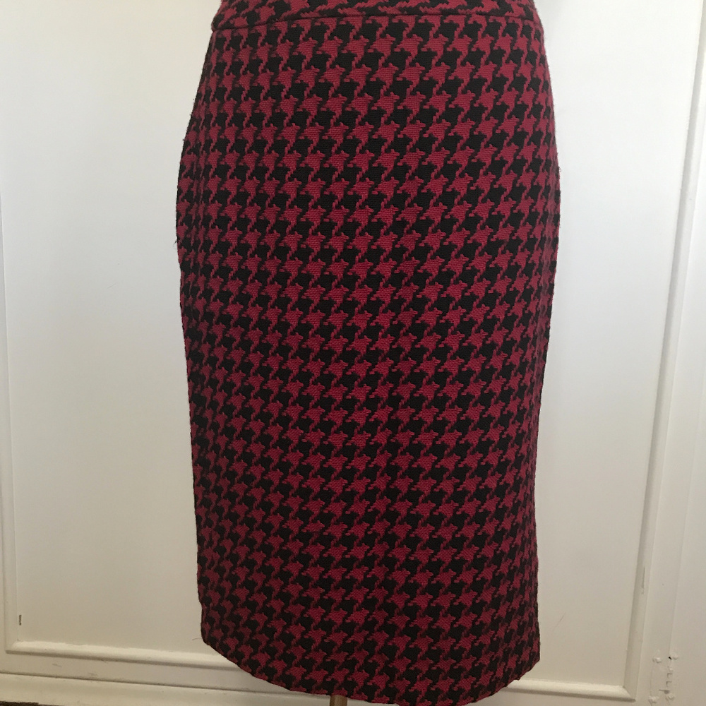 Jaeger black and red check pencil skirt