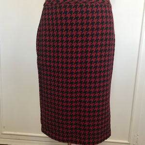 Jaeger black and red check pencil skirt