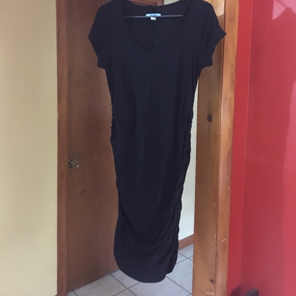 Black short sleeve maternity dress