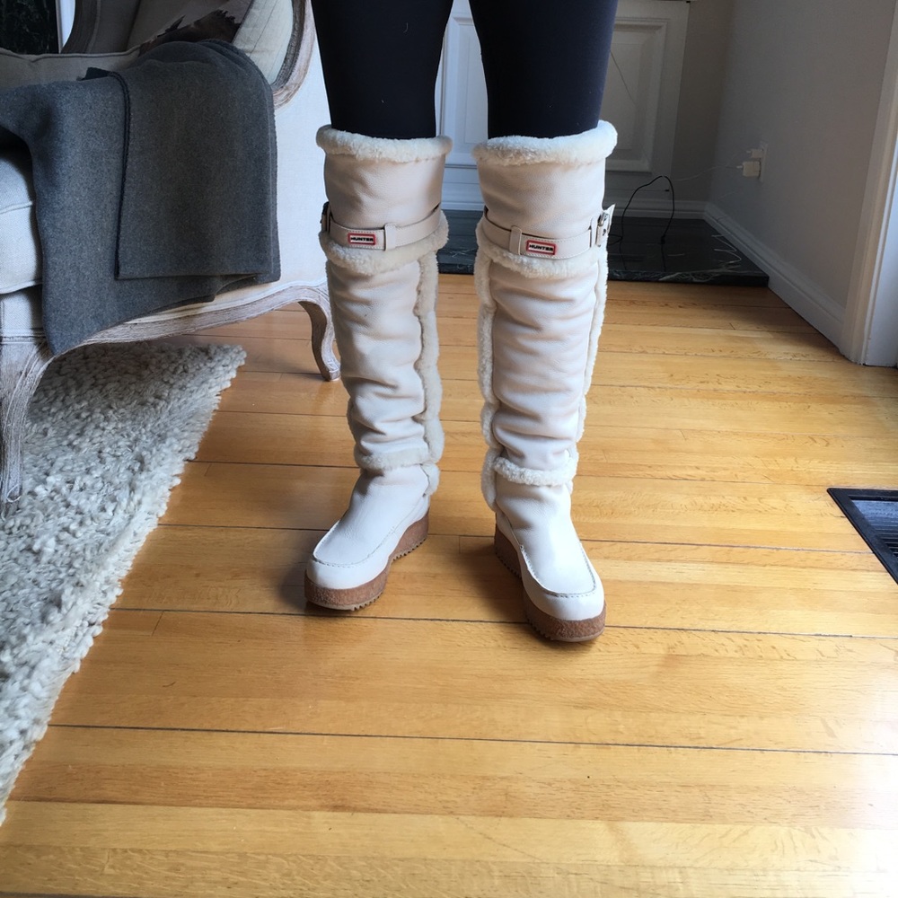 Hunter ugg style leather over the knee boots