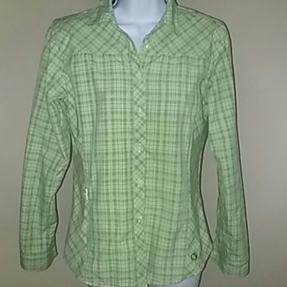 Gander Mountain Guide Green Plaid Small Shirt