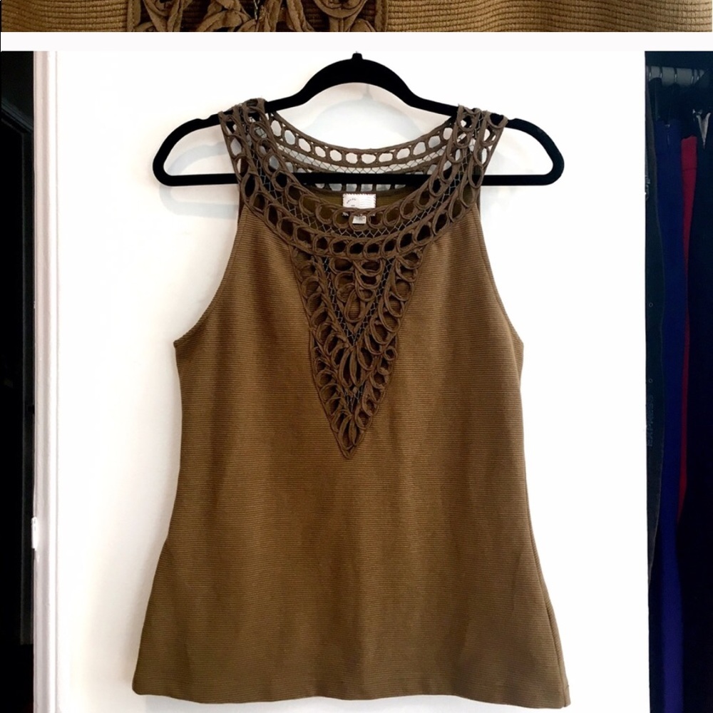 Gorgeous army green anthropology blouse shirt