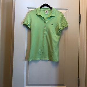Lacoste women's lime green polo shirt