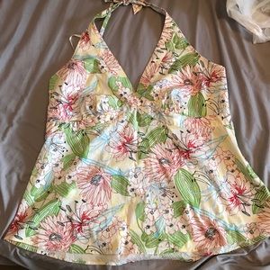 Torrid size 2 floral print halter top.