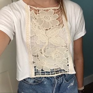 NWT LF embroidered cream shirt