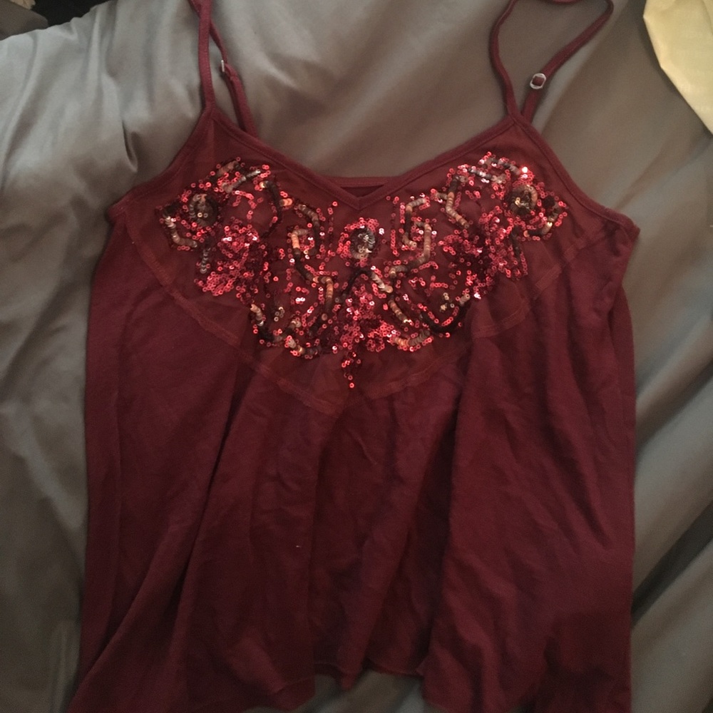 Cute Burgundy Shimmer Top