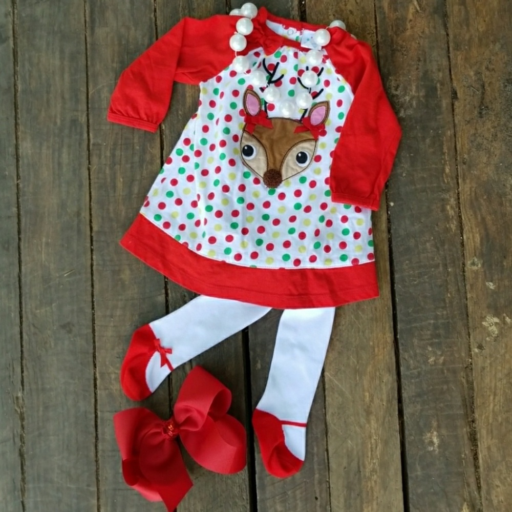 ⚡FLASH SALE ⚡Precious reindeer Christmas dress