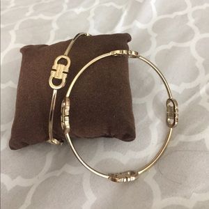 Salvatore Ferregamo Gold Plated Bangle Bracelet