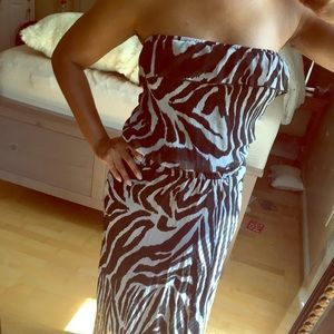 Zebra print maxi dress