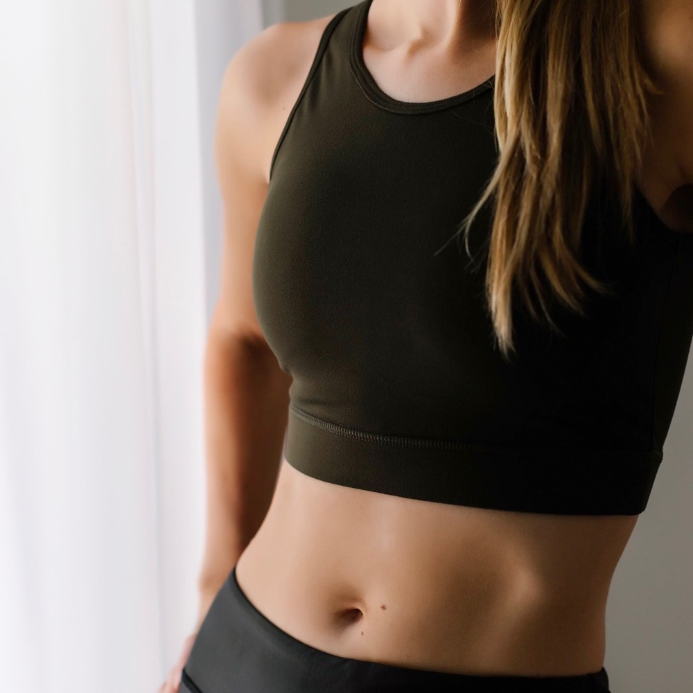 Olive Laced Workout Bra *Last 1! - Picture 2 of 3