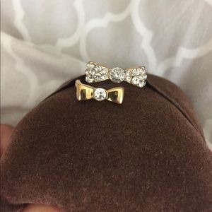 Henry Bendel Adjustable Bow Gold Plated Ring