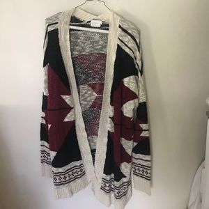 Lush oversized Aztec cardigan