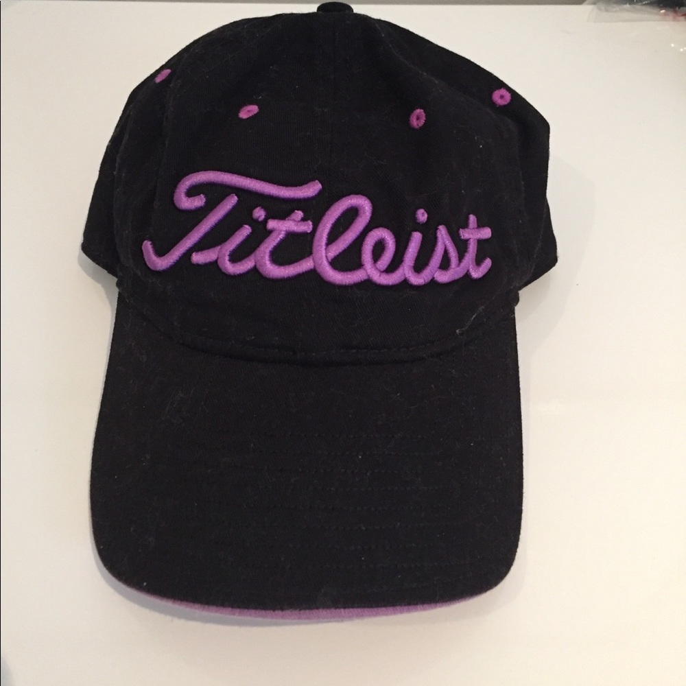 Black and Purple Titleist Golfing Hat