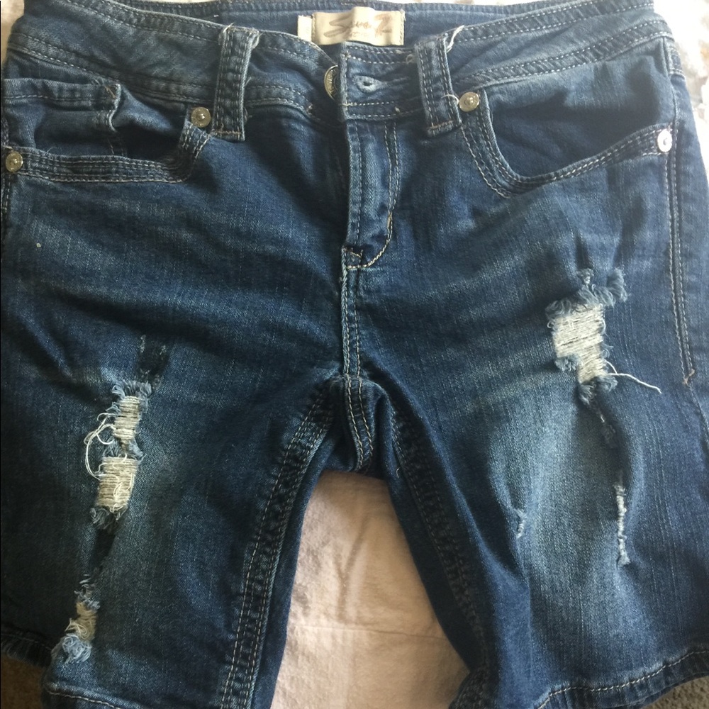 Seven7 Distressed Bermuda Shorts
