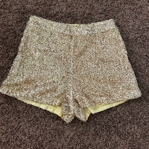 Tobi Gold Sparkle Shorts