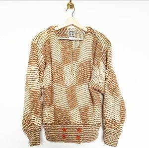 Anne Klein Tan Wool Open Front Cardigan Sweater Anne Klein Tan Wool Open Front Cardigan Sweater